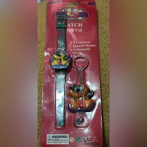 vintage Disney-themed Pluto child's watch and keychain